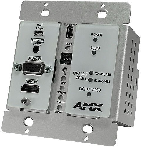 AMX FGN1115-WP-BL Decor Style Wallplate Encoder with KVM, Black