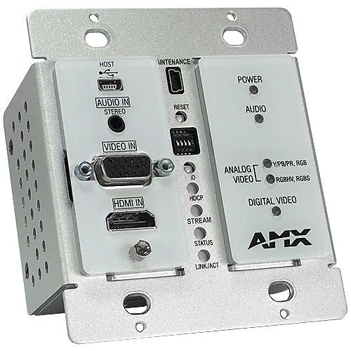 AMX FGN1115-WP-BL Decor Style Wallplate Encoder with KVM, Black