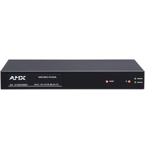 AMX NMX-DEC-N1222A N1000 Series Stand Alone Minimal Proprietary Compression Video Over IP Decoder with PoE, AES67 Compatible