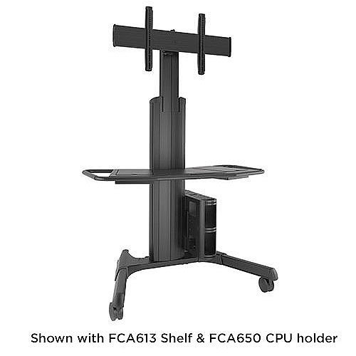 Chief LPAUB Fusion Large Manual Height Adjustable Mobile AV Cart, 50 - 70"H (1270 - 1770 mm), Black