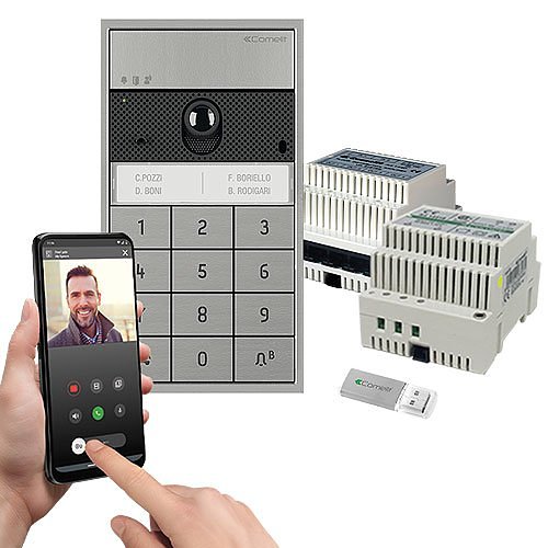 comelit-surface-mount-single-family-kit-with-ultra-audio-video-external-unit-number-keypad