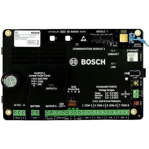 Bosch B4512-C-920 28-Point IP Alarm Control Panel Kit with Medium Enclosure, Transformer and Keypad