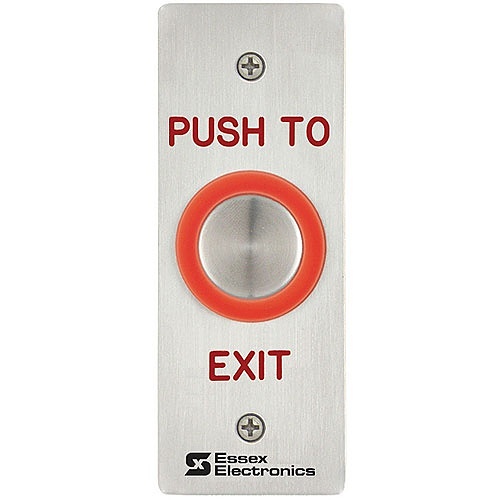 Essex PEB-1S Narrow/Jamb Piezo Touch Button, Stainless PUSH TO EXIT