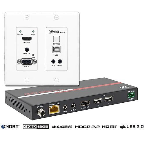Hall UHB-SW2 Auto-Switching HDMI, VGA and USB Extension System