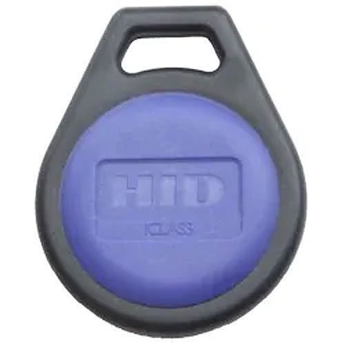 HID 3250PNNAN iCLASS 2k SE Smart Key, SIO Programmed, Sequential Matching Encoded/Printed (Engraved), Black with Blue Insert and HID Standard Artwork