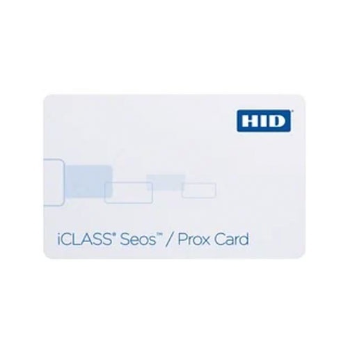 HID 5106RG1MNM iCLASS Seos + Prox 8K Card, iCLASS Seos with SIO, 125 kHz programmed with HID or Indala format, Glossy with Magnetic Stripe, iCLASS and 125 kHz Sequential Matching Numbers, No Slot
