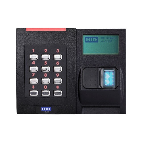 HID 924NPRTEK00504 pivCLASS SE RKCLB40-P Smart Keypad Reader with Contact Slot, LCD Display, and  Biometric Sensor, 13.56 MHz Supports PKI-Based FIPS 201, RS485 FDX, Terminal Strip, Standard v1, Black