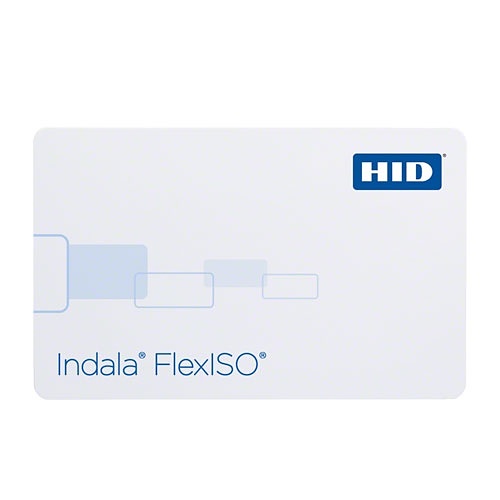 HID FPISO-SSSCHA FlexPass FlexISO Proximity Card, Standard, Programmed, Low Frequency 125 kHz, Glossy Front & Back, Imageable, Indala Logo, Horizontal Slot Punch