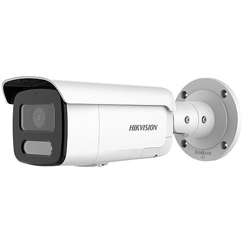 Hikvision DS-2CD2T47G2-LSU/SL ColorVu 4MP Strobe Light and Audible Warning Fixed Bullet IP Camera, 4mm Lens