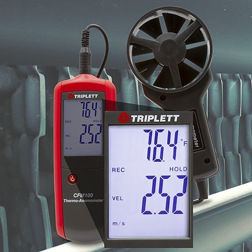 Triplett CFM100 CFM-CMM Thermo-Anemometer: Measures Air Velocity, Air Flow & Air Temperature