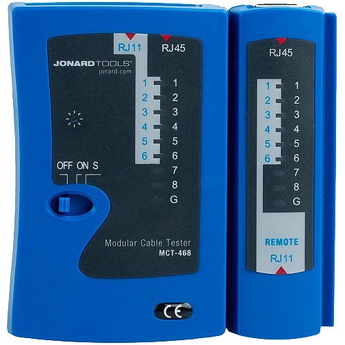 Jonard Tools MCT-468 Modular Cable Tester for RJ45, RJ12, RJ11 Cables