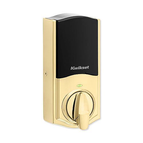 Kwikset HC620 CNT ZW700 Home Connect 620 Contemporary Keypad Connected Smart Lock with Z-Wave Technology, Brass