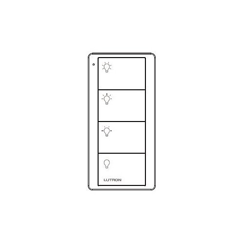 Lutron PJ2-4B-GWH-EL2 Pico 4-Button Wireless Remote, Scene Control for Light, with Custom Engraving, in White