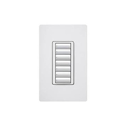 Lutron RRD-W7B-WH Wall-Mount Designer Keypad, 7-Button, White