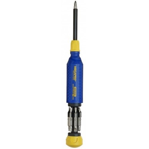 Dottie D151 15" 1 Screwdriver with Seven Double Ended Bits, Yellow/Blue