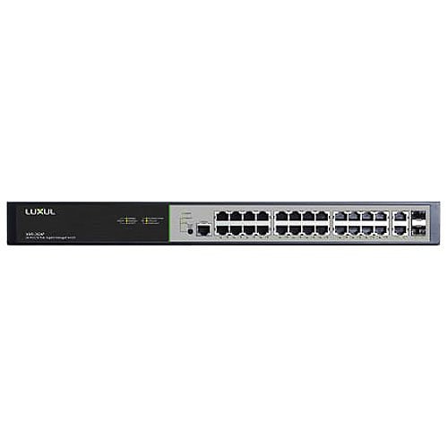 Luxul XMS-2624P 26 Port / 24 PoE+ Gigabit Managed Switch with US Power Cord