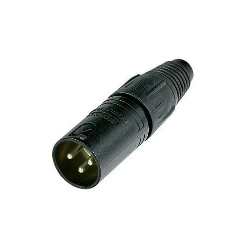 Neutrik NC3MX-BAG 3 Pole Male Cable Connector with Black Metal Housing and Silver Contacts