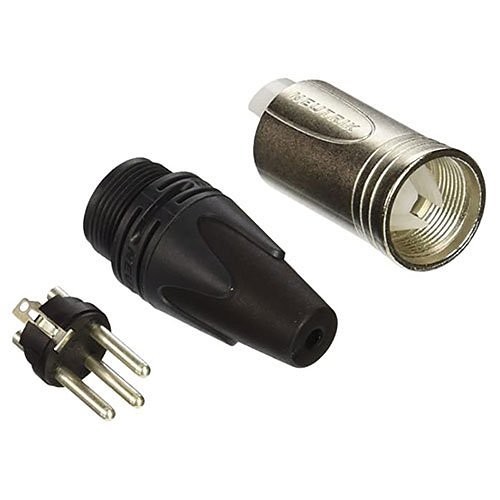 Neutrik NC3MXX-D 3 Pole Male Cable Connector for 8 mm - 10 mm Cable O.D. with Nickel Housing and Silver Contacts