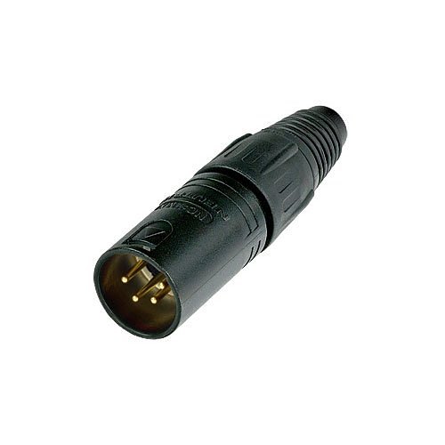 Neutrik NC4MX-B 4 Pole Male Cable Connector with Black Metal Housing and Gold Contacts
