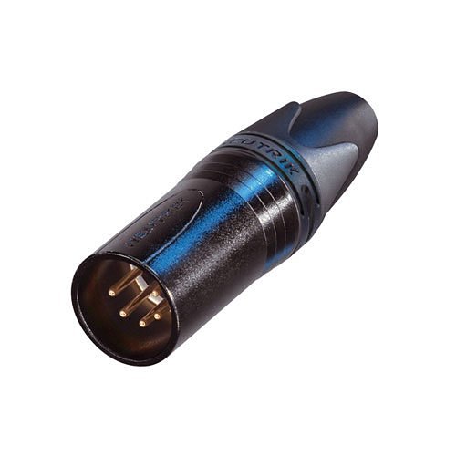 Neutrik NC5MXX-B5 Pole Male Cable Connector with Black Metal Housing and Gold Contacts