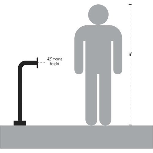 Pedestal Pro 42-9C-SS 42" Gooseneck Pedestal, 12" Neck Reach, 2" Round, Stainless Steel