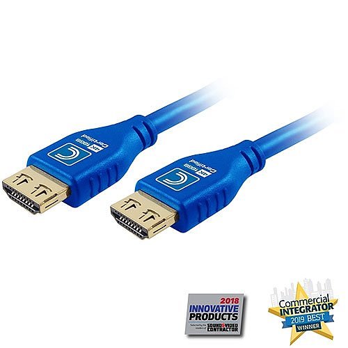 Comprehensive MHD18G-12PROBLUA MicroFlex Pro AV/IT Integrator Active 4K60 18G High Speed Active HDMI Cable with ProGrip, 12', Cool Blue