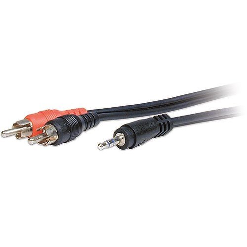 Comprehensive MPS-2PP-25ST Standard Series 3.5mm Stereo Mini Plug to 2 RCA Plugs Audio Cable, 25'