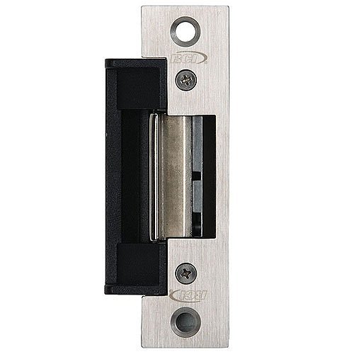 RCI F411459 4 Series Fire Rated Centerline Strike, Fail-Secure, ANSI Radius Corner, Brushed Stainless Steel
