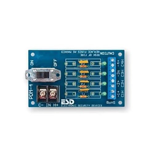 Securitron PDB-4C1 Power Distribution Board, 4 PTC Polyswitch Output, 1 Amp Each