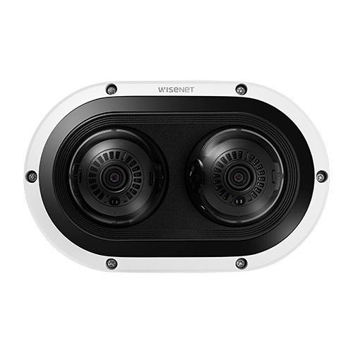 Hanwha PNM-12082RVD 6MP 2-Sensor Outdoor Multidirectional Vandal Rated IR WDR IP Dome Camera, 3.4-6.8mm Lens