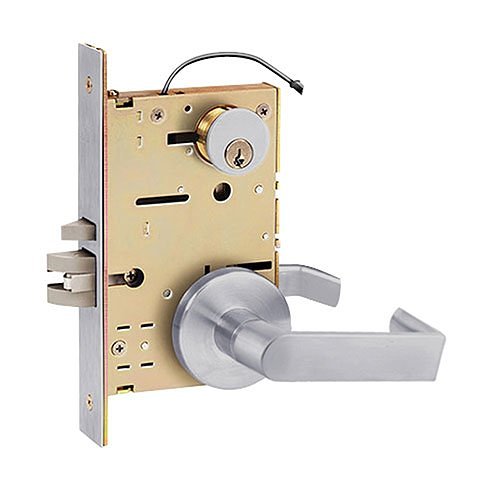 SDC Z7850RQE 7800 Pro Series Solenoid Controlled Mortise Lock, Right Hand, Locked Outside Only, Failsafe, 12VDC, Dull Chrome