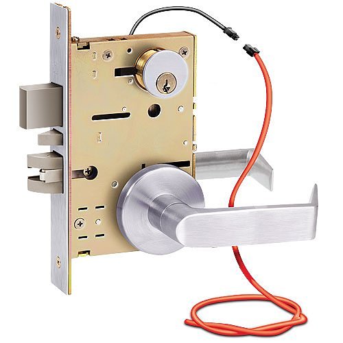 SDC Z7882LCQE Solenoid Controlled Mortise Lock, Deadbolt Privacy, Locked Outside Only, Failsecure, LH, 24 VDC, 626, Eclipse Rose