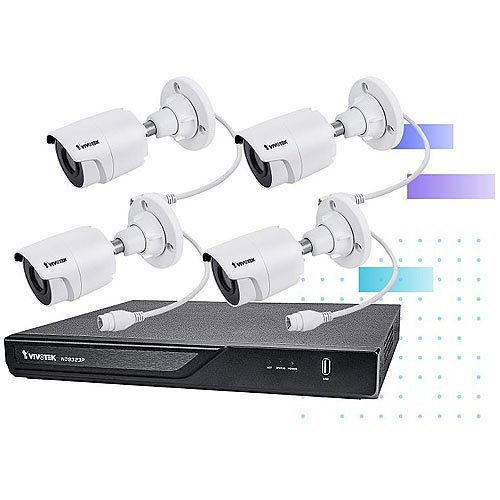 VIVOTEK ND9323P-2TB-4IB80 8-Channel NVR with 4 x 5MP Outdoor IR Bullet IP Security Cameras, 2TB