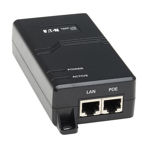 Tripp Lite NPOE-30W-1G Active Midspan Gigabit PoE+ Injector, IEEE 802.3at / 802.3af, 30W, 1-Port