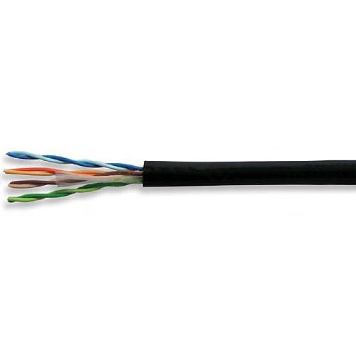 Superior Essex 51-240-E1 CAT5e Riser Cable, 24/4 Solid AC, CMR, CMX Outdoor Sunlight Resistant, 1000' (304.8m) POP Box, Black