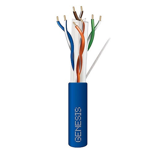 Genesis 50921006 CAT6 Plus Riser Cable, 23/4 Solid BC, U, UTP, CMR, FT4, 1000' (304.8m) Reel, Blue