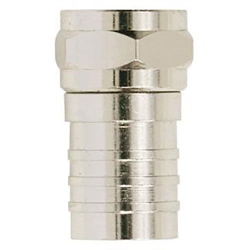 West Penn RG6NR RG6 F-type Connector, for Quad Shield, Indoor, 100-Pack