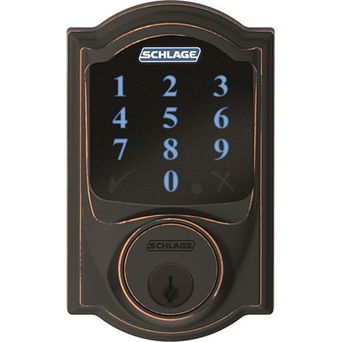 Schlage Connect Touchscreen Deadbolt With Alarm With Camelot Trim