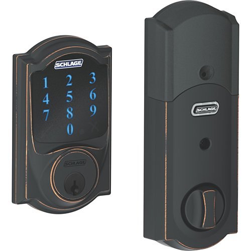 Schlage Connect Touchscreen Deadbolt With Alarm With Camelot Trim