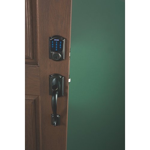 Schlage Connect Touchscreen Deadbolt With Alarm With Camelot Trim