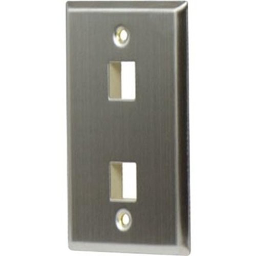 Legrand-On-Q 1-Gang, 2-Port Wall Plate, Stainless Steel