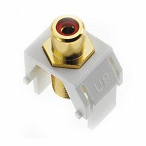 Legrand-On-Q Red RCA to F-Connector Keystone Insert, White (M20)