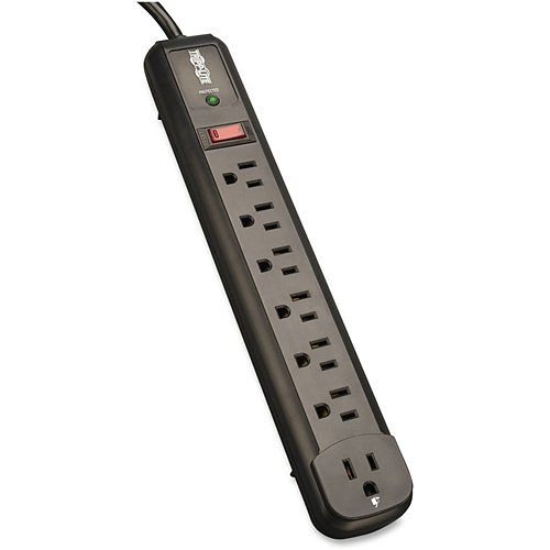 Tripp Lite Surge Protector Power Strip TL P74 RB 120V Right Angle 7 Outlet Black
