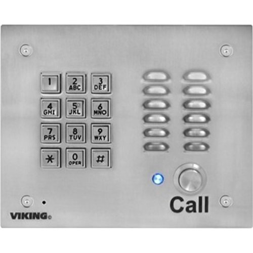 Viking Electronics VoIP Stainless Steel Entry Phone with Built-In Keypad and Entry System