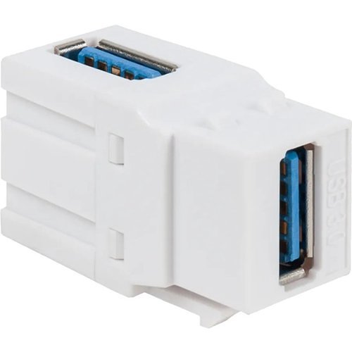 ICC IC107AUSWH 90 Degree USB 3.0 Modular Coupler in White for HD Style, White