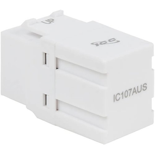 ICC IC107AUSWH 90 Degree USB 3.0 Modular Coupler in White for HD Style, White