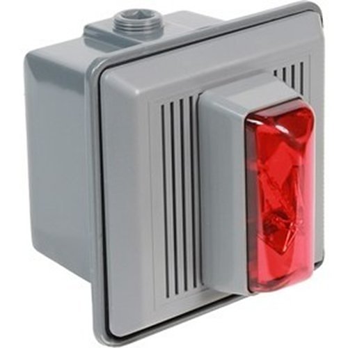 Edwards Signaling Red Electronic Xenon Strobe with Horn, 120VAC/50 