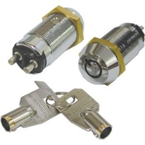 Seco-Larm Tubular Keylock Switch, Shunt ON/OFF, 2 Terminals, SPST, #1308