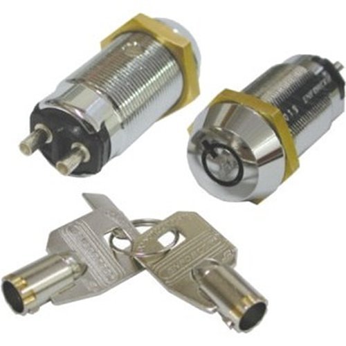 Seco-Larm Tubular Keylock Switch, Shunt ON/OFF, 2 Terminals, SPST, #1307