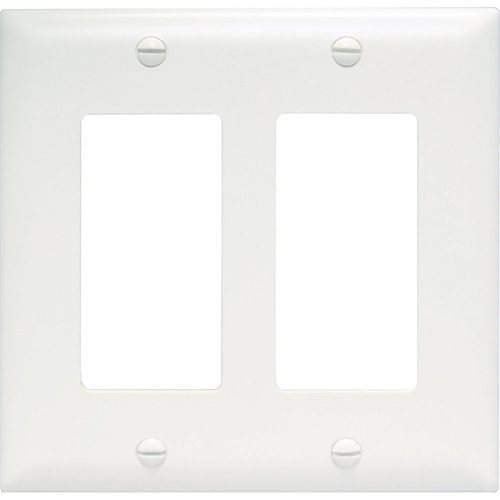 Pass & Seymour TP262W Trademaster Thermoplastic  2-Gang Decorator Wall Plate, White (M20)